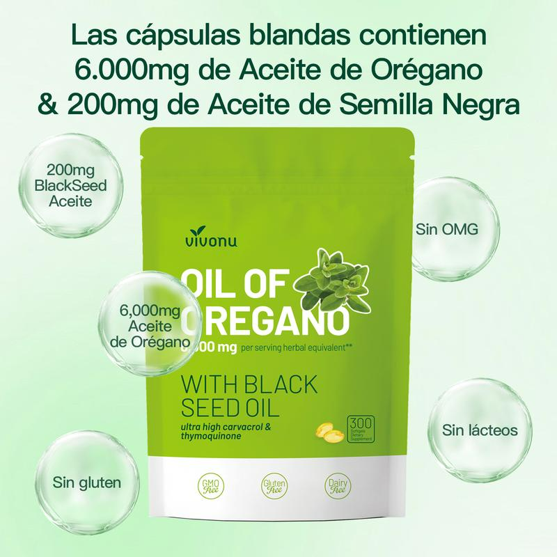 Aceite de Orégano - 300 Cápsulas | Suplemento Antioxidante Natural