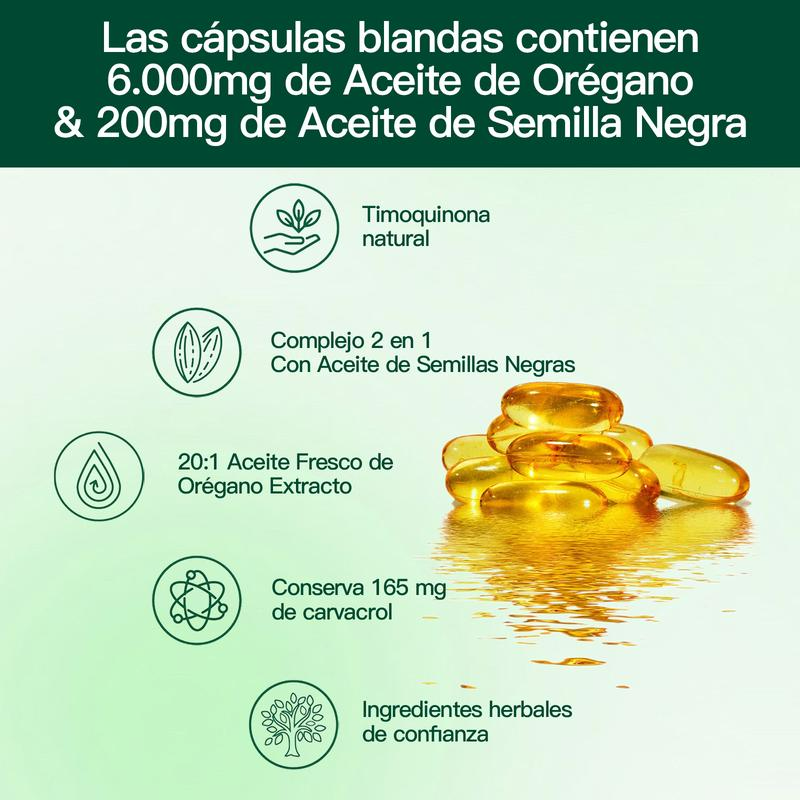 Aceite de Orégano - 300 Cápsulas | Suplemento Antioxidante Natural